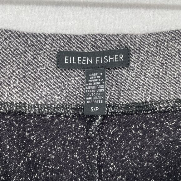 EILEEN FISHER Pants S Organic Cotton Stretch Pull On Speckle Tweed Legging Gray - Picture 10 of 16